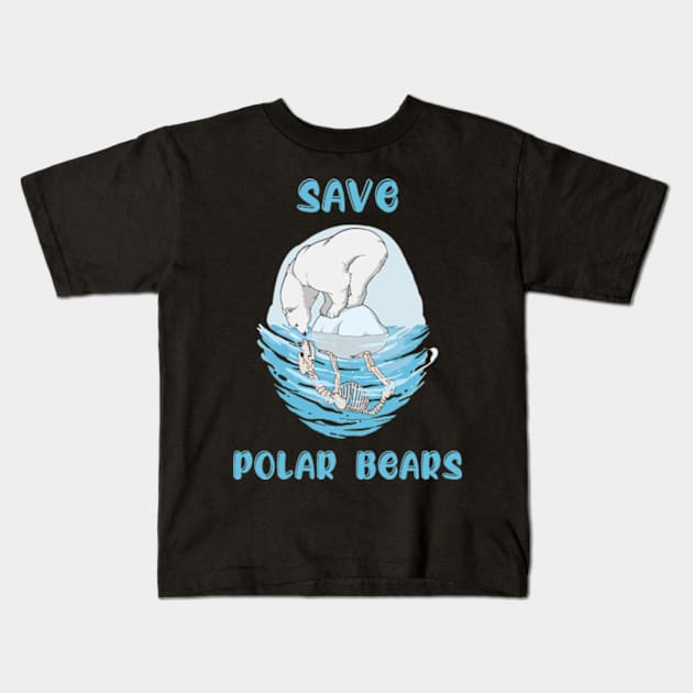 Save Polar Bears Kids T-Shirt by Photomisak72